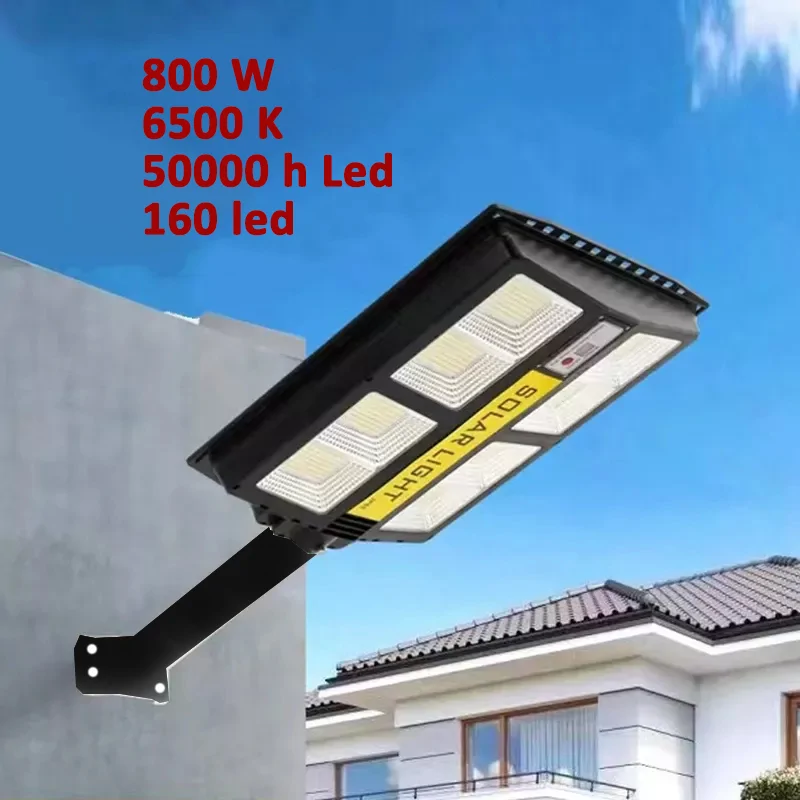 LED-es, napelemes, távirányítós utcai világítás,  fény-, és mozgásérzékelős udvari lámpa, 800W