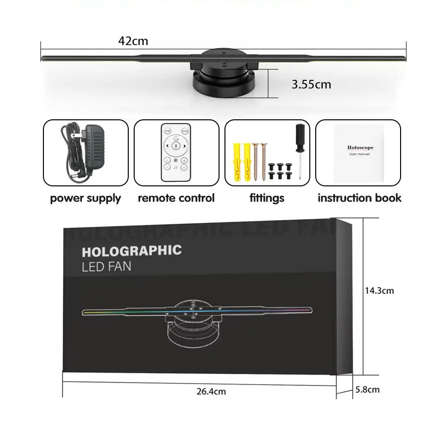 3D LED holografikus ventilátor