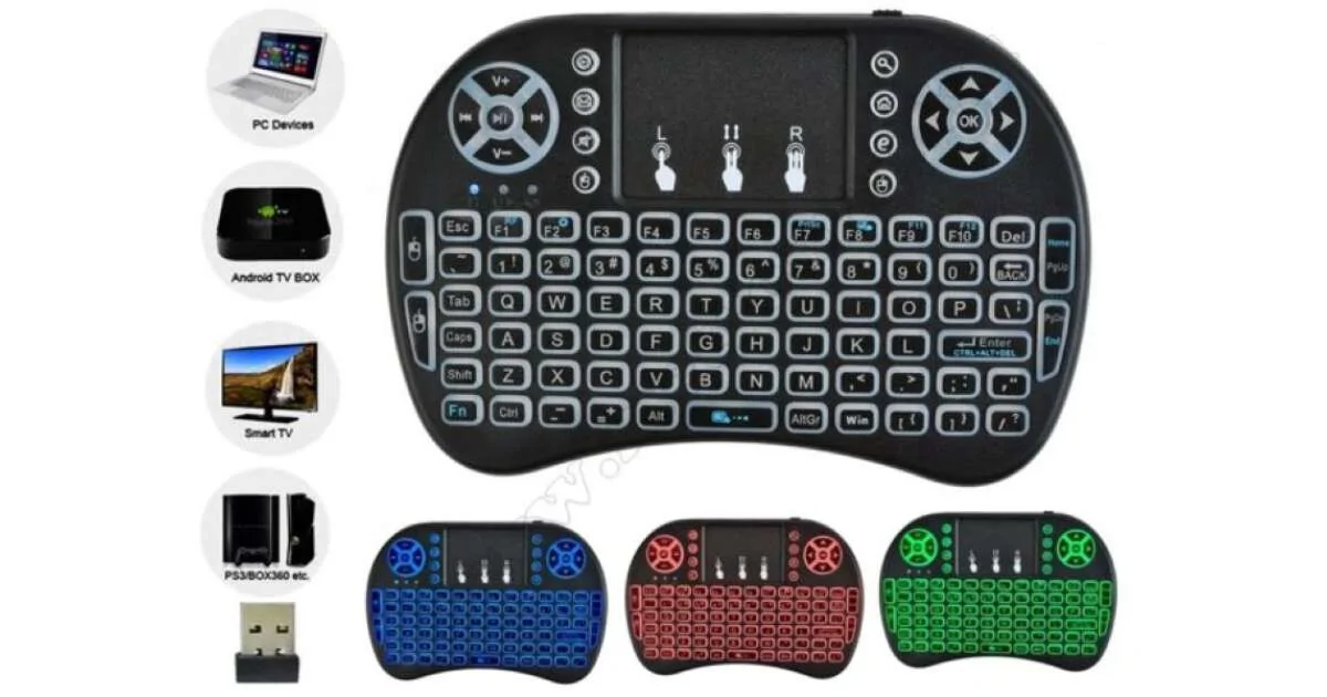 Vezeték nélküli mini billentyűzet + touchpad