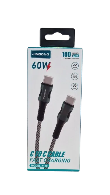 jinging X119 USB C adatkábel /C-to-C, 1 méter/