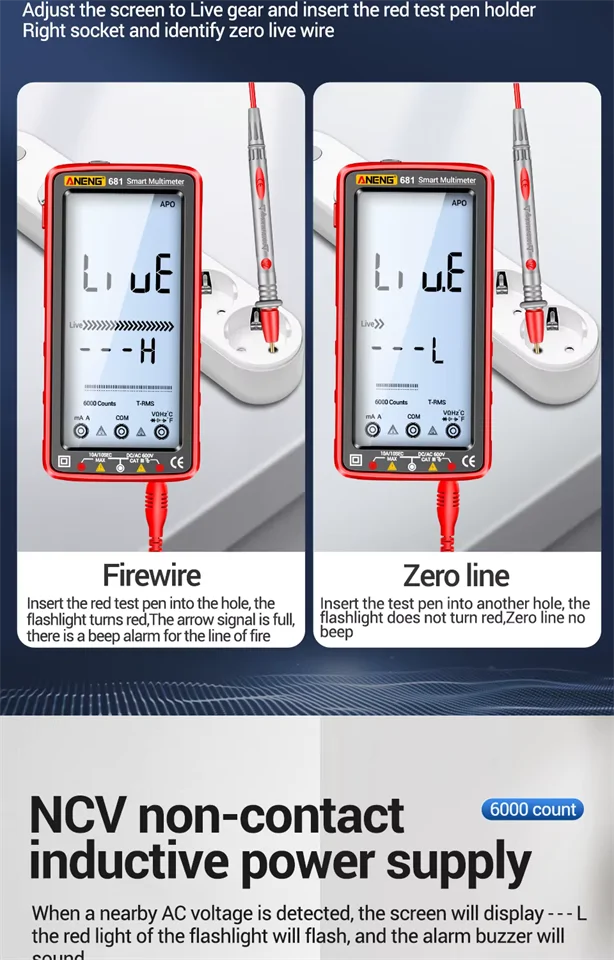 ANENG 681 LCD feszültség és voltmérő multiméter