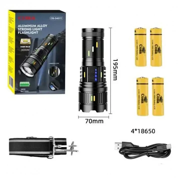 COBA CB-G401Y extra erős tölthető zseblámpa