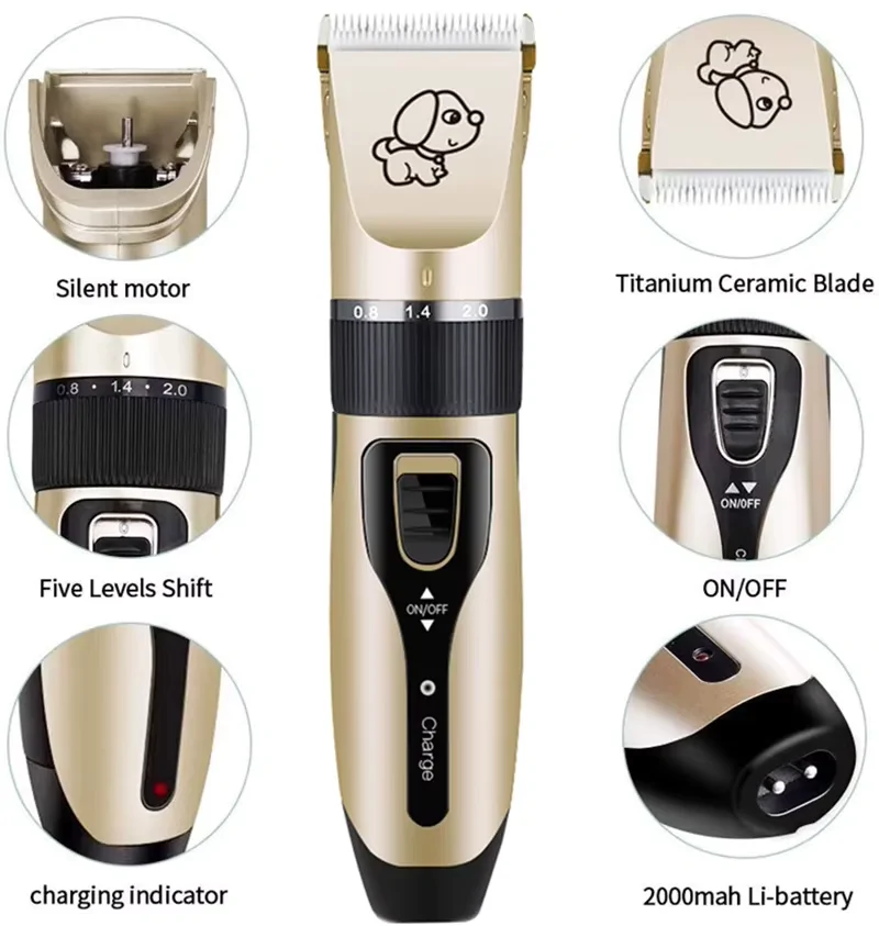 Akkumulátoros kisállat trimmer kit 
