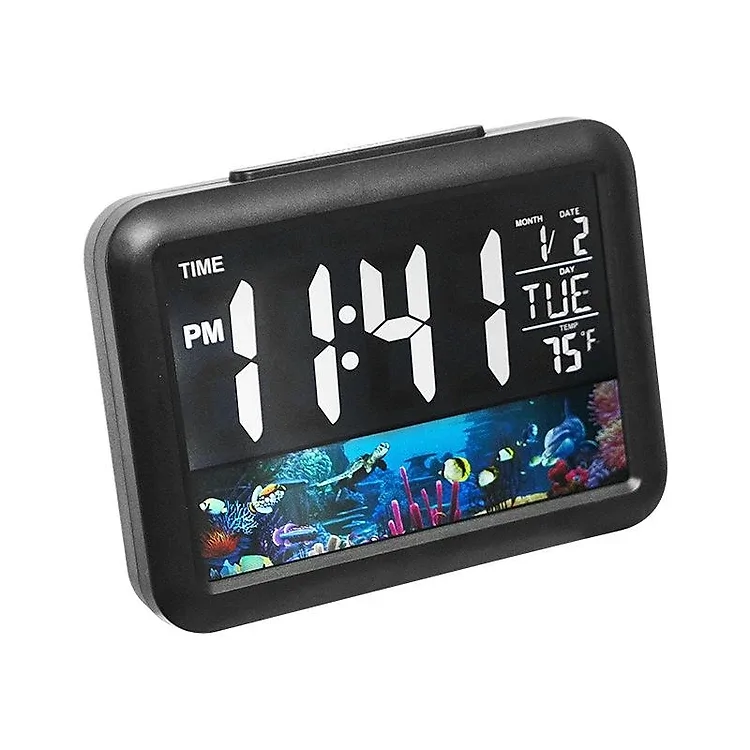 7002WJ színes LCD kijelzős LED óra fekete teknős