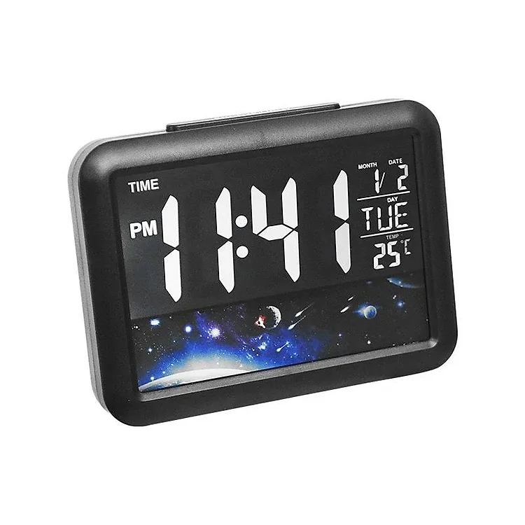 7002WJ színes LCD kijelzős LED óra fekete asztro