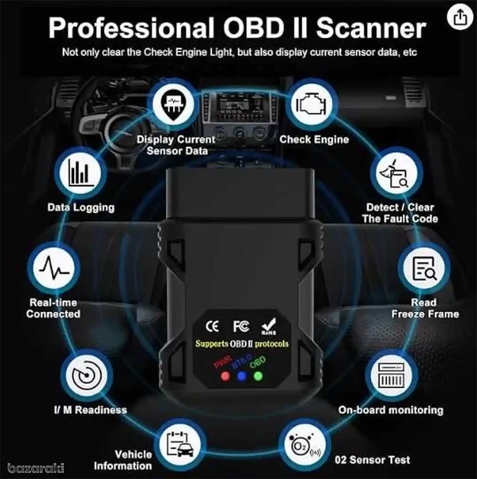 RICOKEY V106 OBD2 Bluetooth hibakódolvasó autóhoz