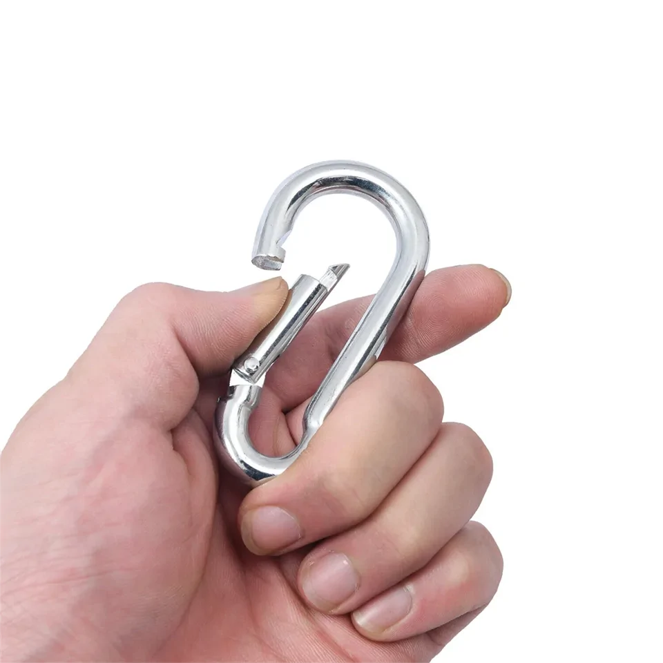 Rugós fém karabiner hegymászáshoz, barlangászathoz, vitorlázáshoz - 10 x 50 x 100 mm