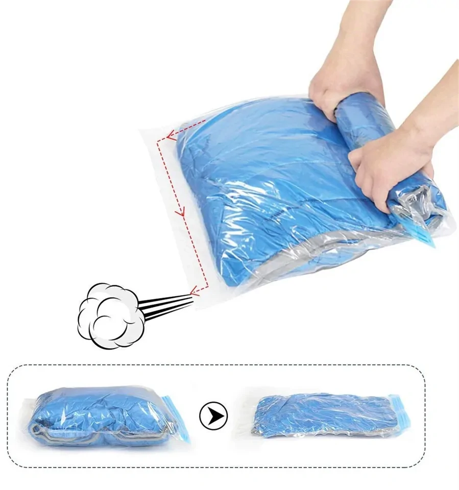 Többször felhasználható vákuumzsák ágyneműk és ruhák praktikus tárolására - 70 x 100 cm