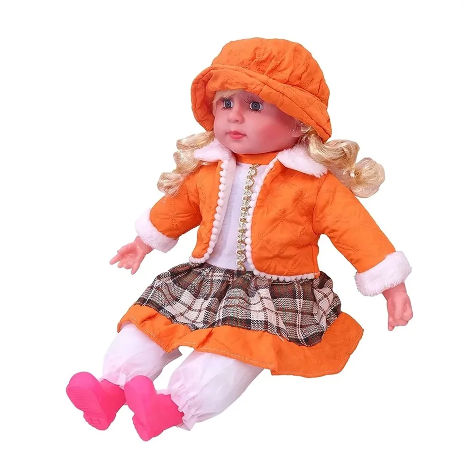 Magyarul éneklő hajas Kati baba óriás szempillával – 52 cm
