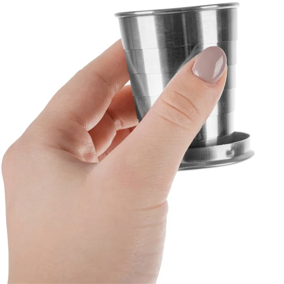 2in1 összecsukható, mini pohár és kulcstartó - max 80 ml