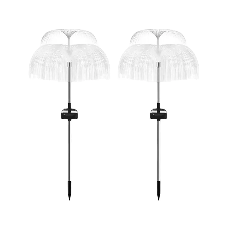 2 db-os napelemes, kültéri leszúrható lámpa szett - RGB LED medúza alakú kültéri dekor világítás