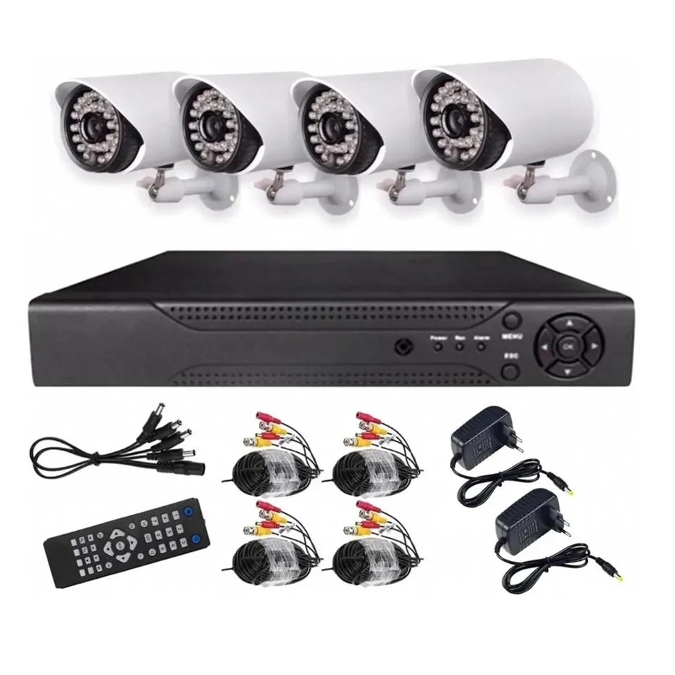 AHD komplett biztonsági kamera rendszer központi egységgel és 4 db Full HD 1080p éjjellátó kamerával