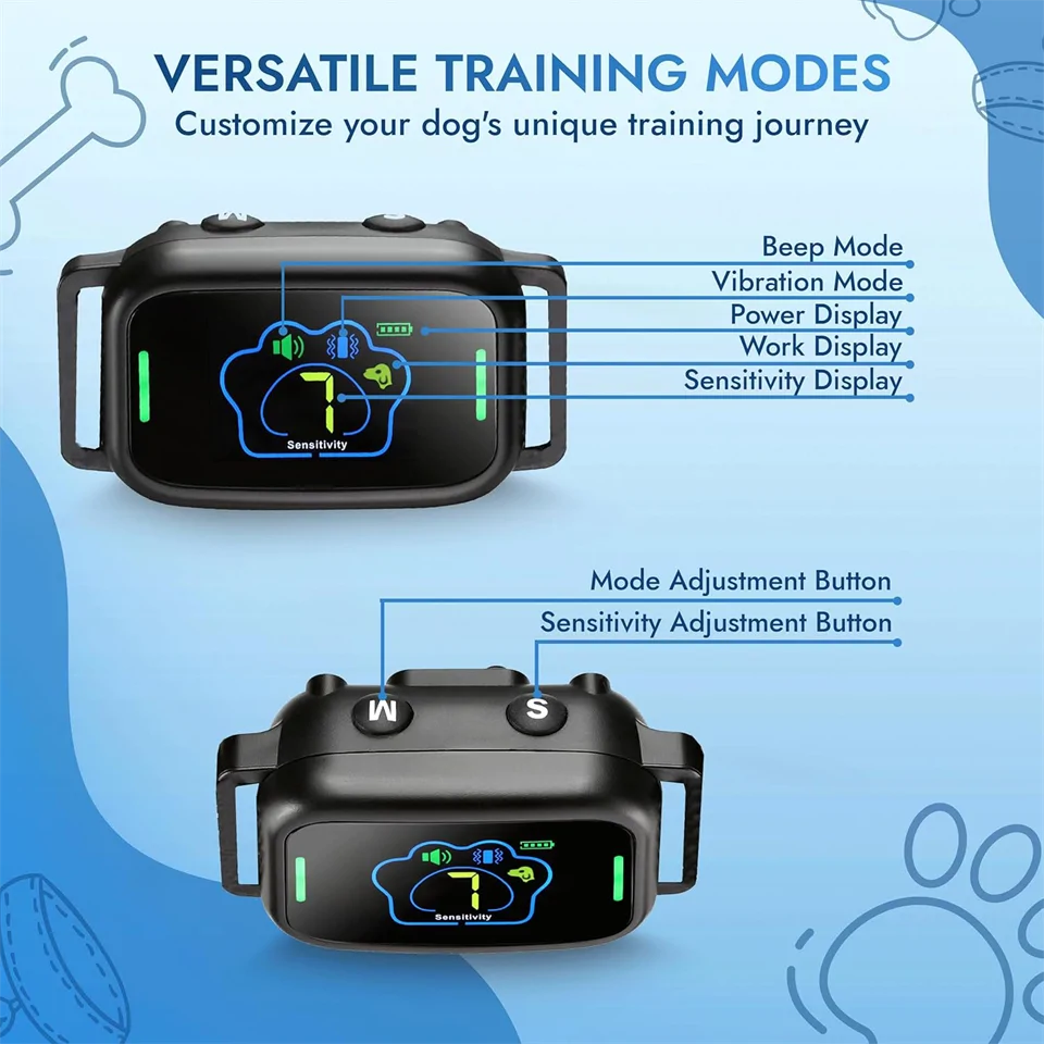 Ugatásgátló kutyanyakörv rezgéssel és hangjelzéssel