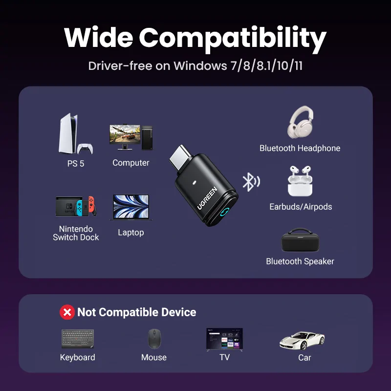 UGREEN BT501 USB-C Bluetooth 5.3 adapter