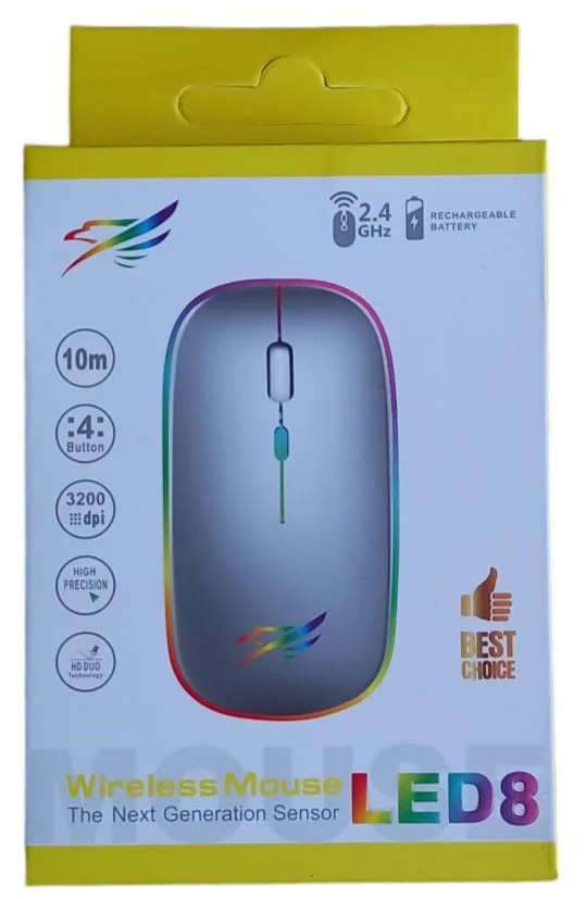 Tölthető 2.4Ghz egér 7 színű LED fénnyel