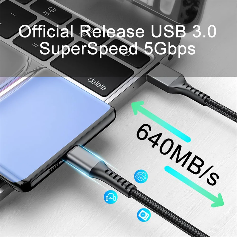 USB A-C töltő és adatkábel (1 méter)