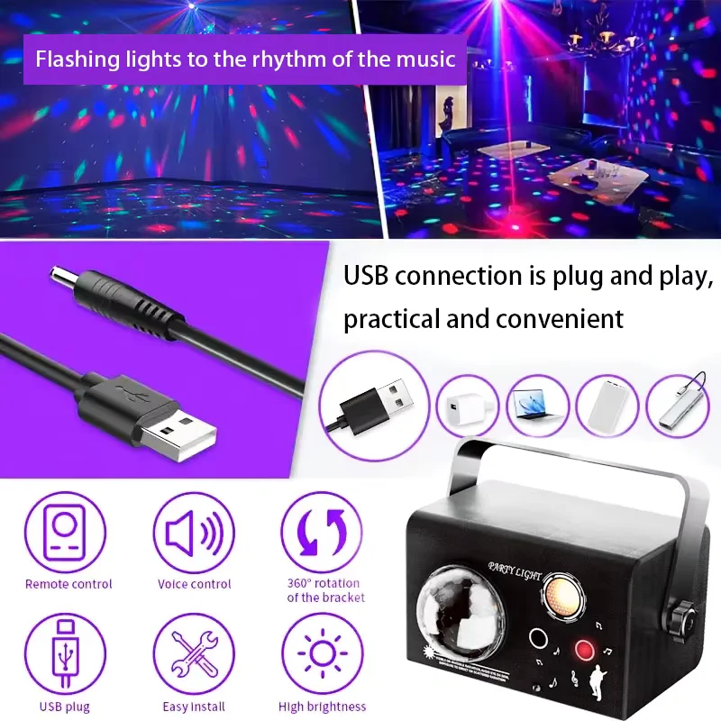 EMS-45 3in1 lézer+LED party fény távirányítóval		