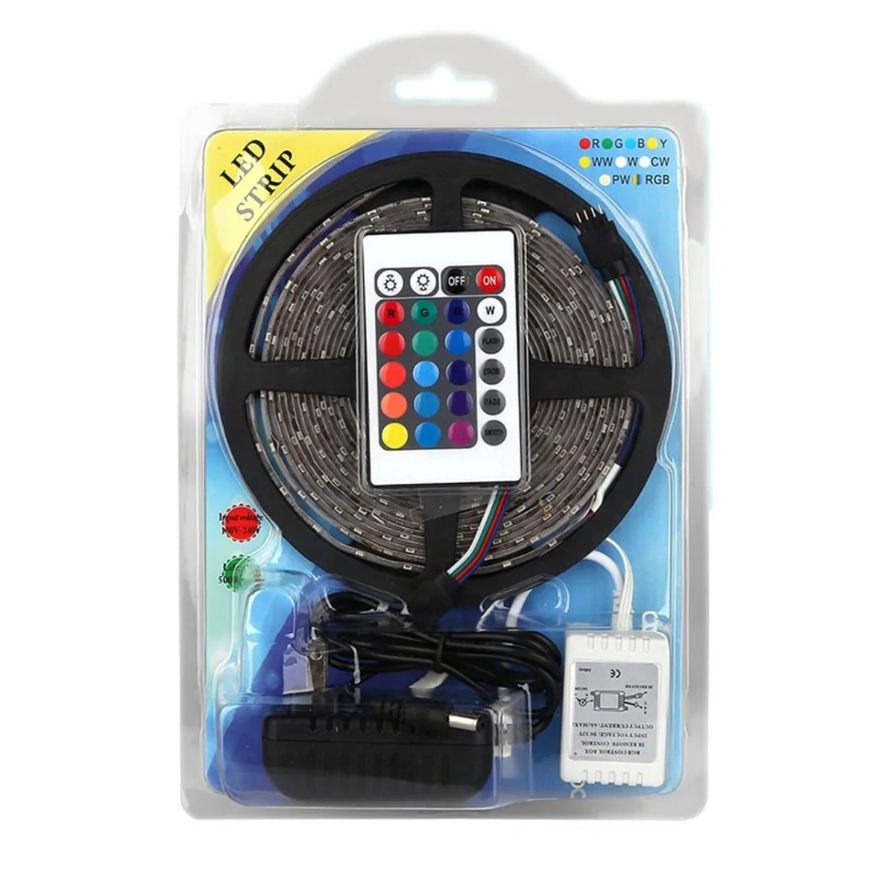 Színes 5 méteres LED szalag távirányítóval