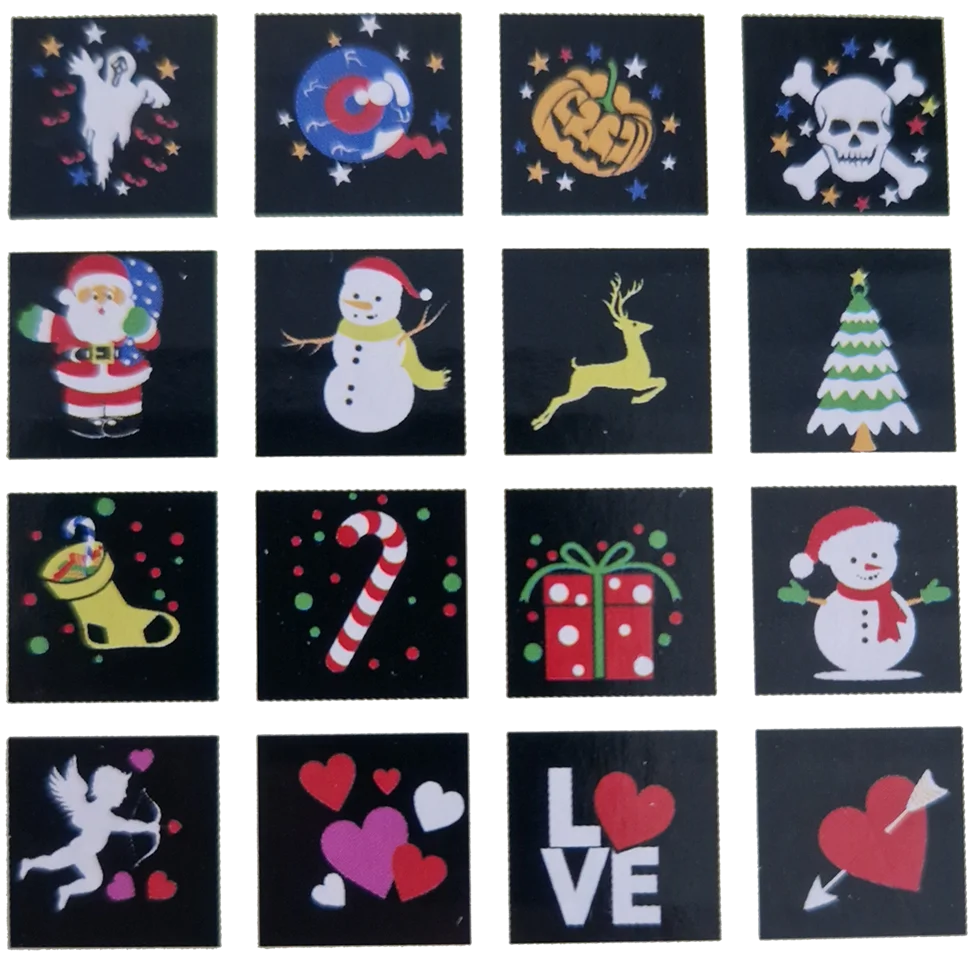 RGB LED projektor lámpa 4x4 figurával