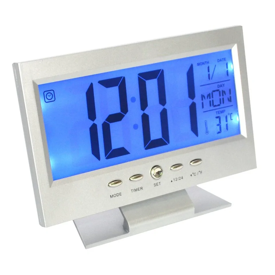 DS-8082 digitális óra LCD kijelzővel, hangvezérléssel