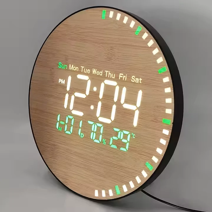 LED bambusz falióra távirányítóval (DS-5823L)