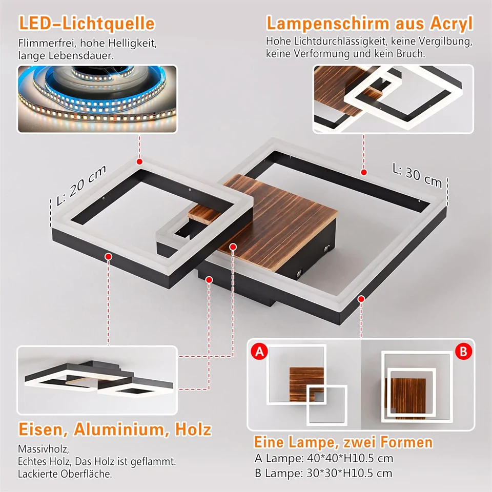 Fa mennyezeti LED lámpa 30W
