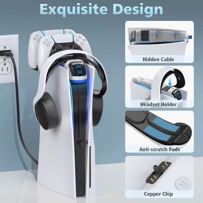 OIVO dual konzoltöltő és fejhallgató állvány (IV-P5252)