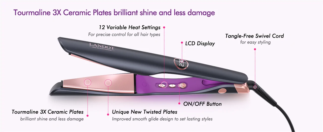 Landot HS168 2in1 hajformázó (hajsimító és göndörítő)