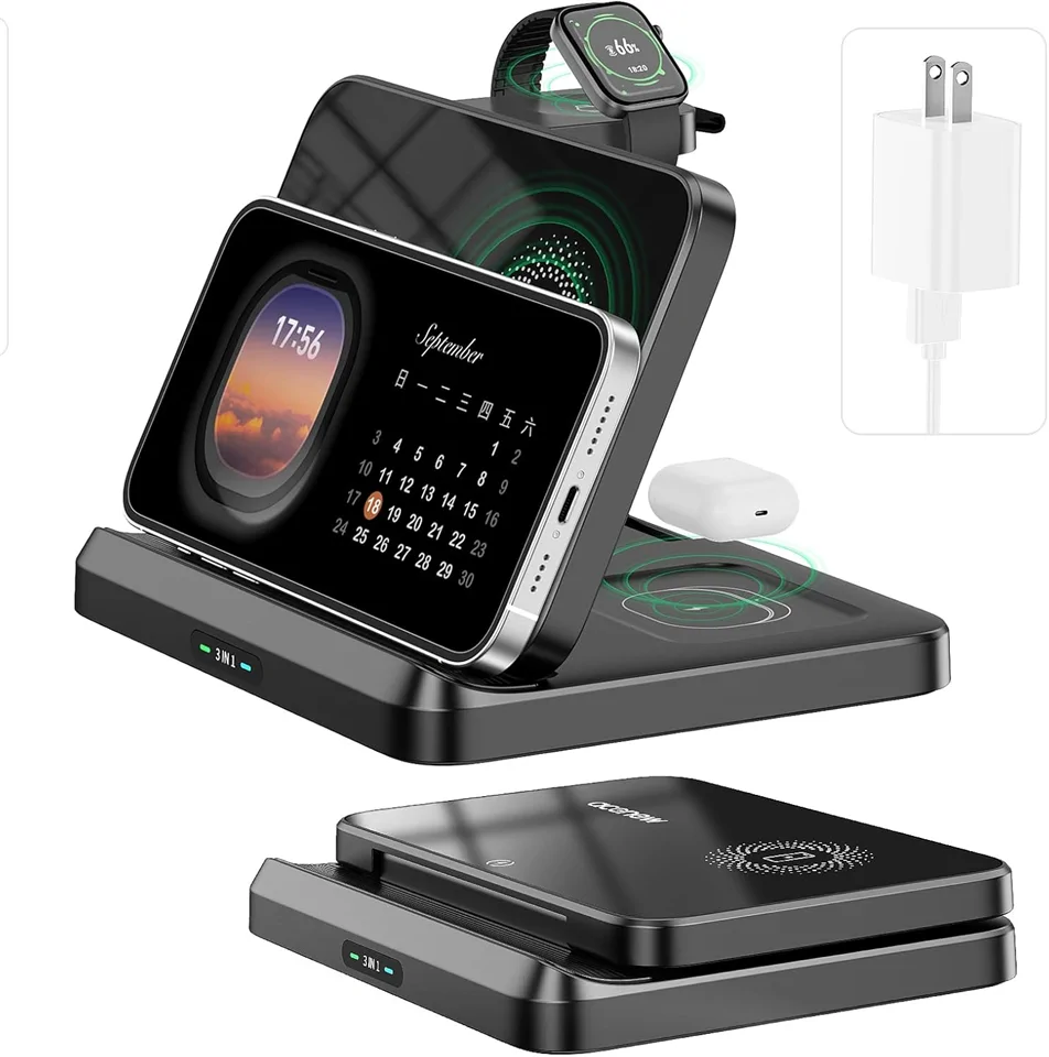 W82S összecsukható 3in1 Wireless töltőállomás