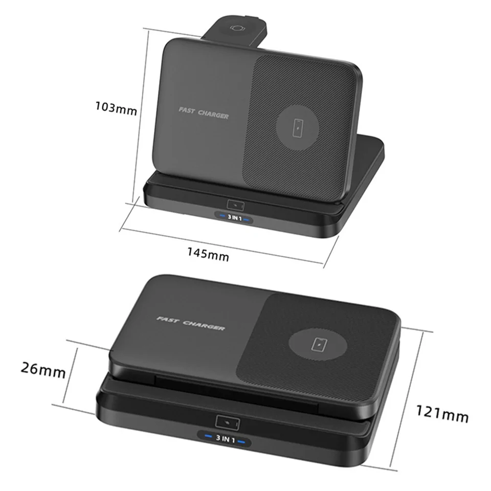 W82S összecsukható 3in1 Wireless töltőállomás