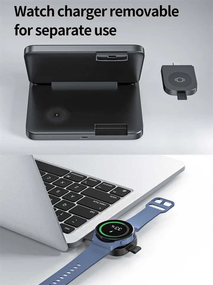 W82S összecsukható 3in1 Wireless töltőállomás