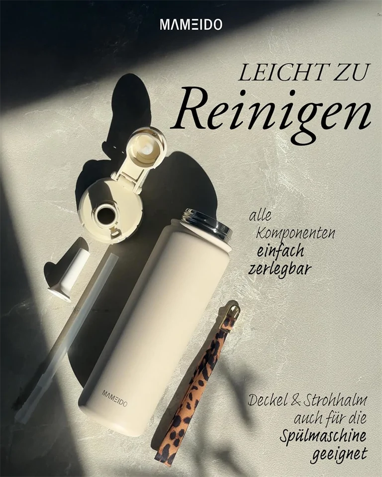 MAMEIDO thermo kulacs szívószállal 700 ml