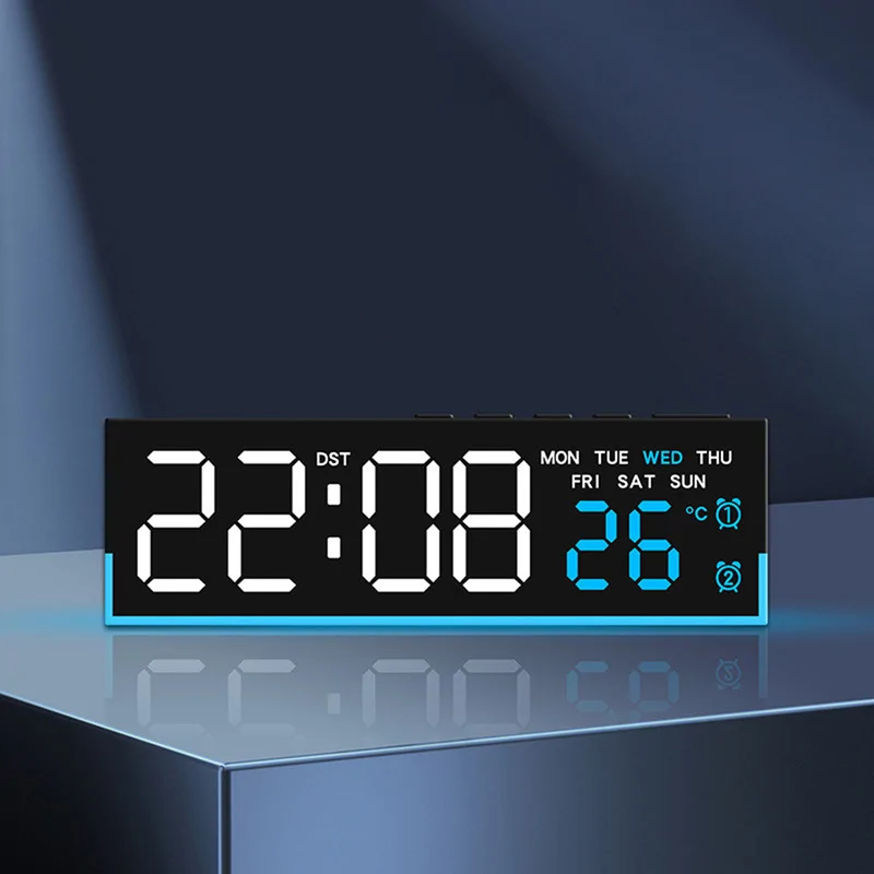 Többfunkciós LED digitális ébresztőóra hangulatvilágítással