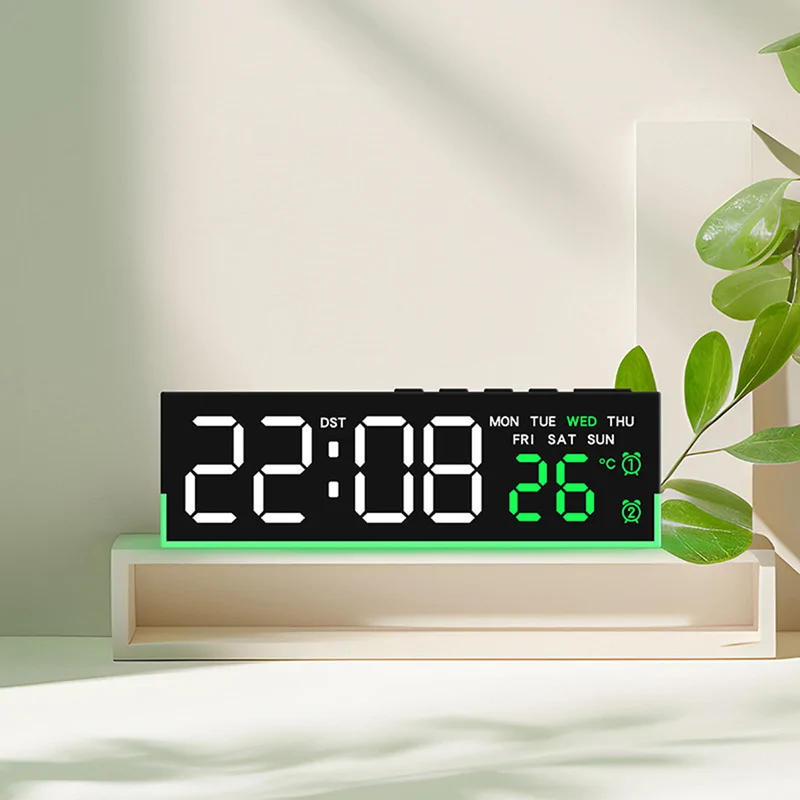 Többfunkciós LED digitális ébresztőóra hangulatvilágítással