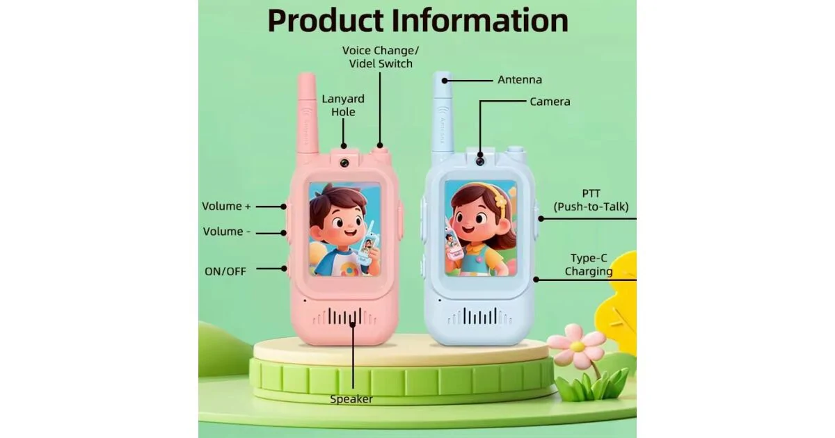 Videos walkie-talkie szett HD kameráva gyerekeknek