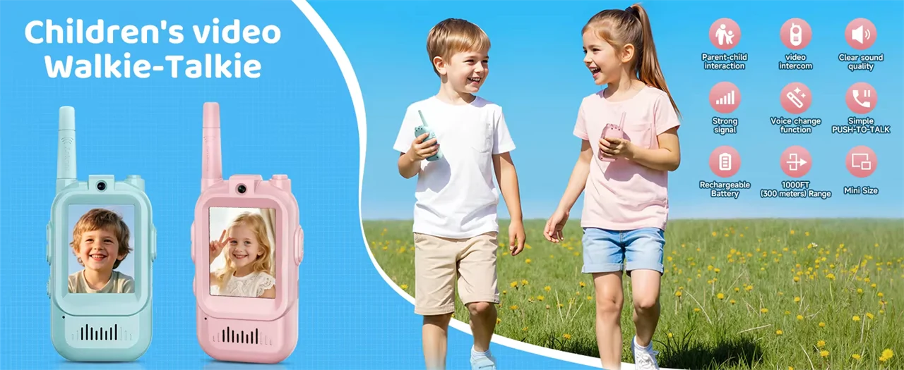 Videos walkie-talkie szett HD kameráva gyerekeknek