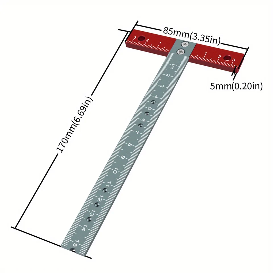 Aluminium T-vonalzó (170 mm)