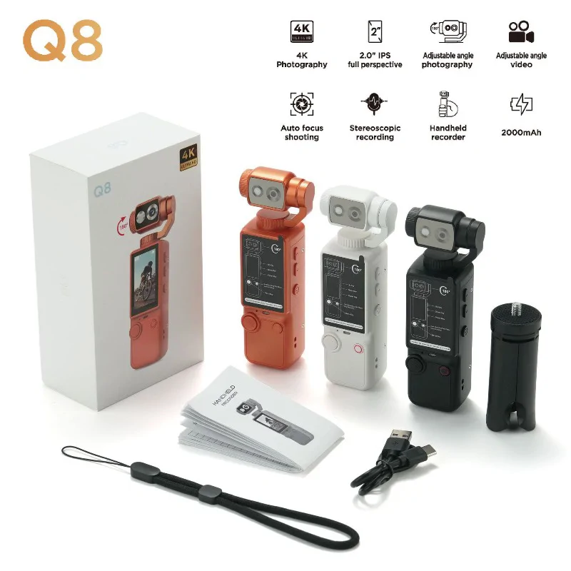 Q8 4K Ultra HD kézi vlogger sportkamera
