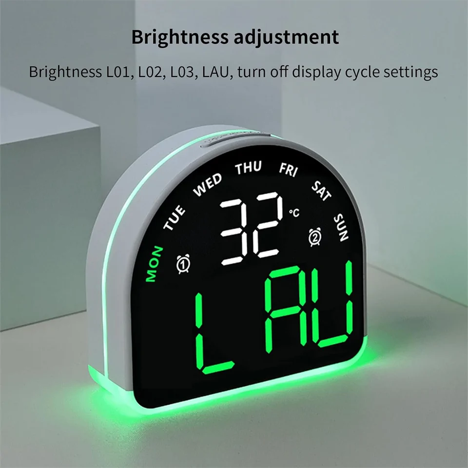 Félköríves LED digitális ébresztőóra