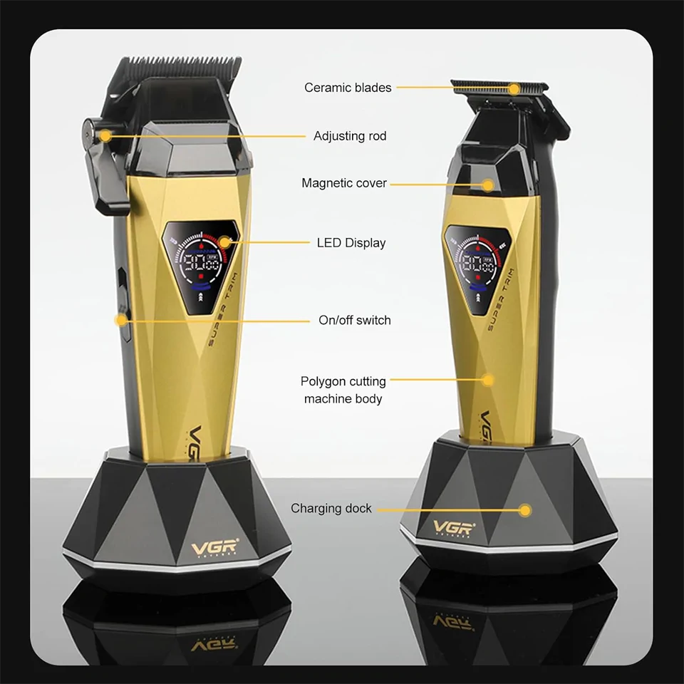 VGR V-877 S3 professzionális barber kit - 3in1 hajvágó készlet