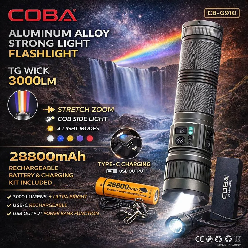 Nagy méretű és kapacitású elemlámpa - CB-G910