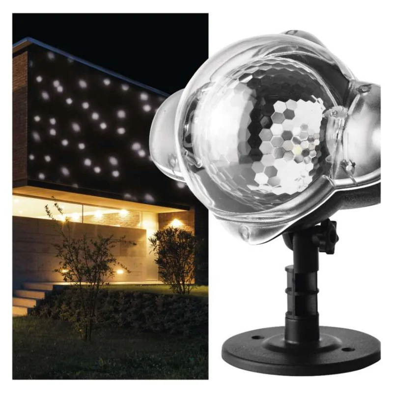 LED dekoráció projektor RGB hulló hópelyhek