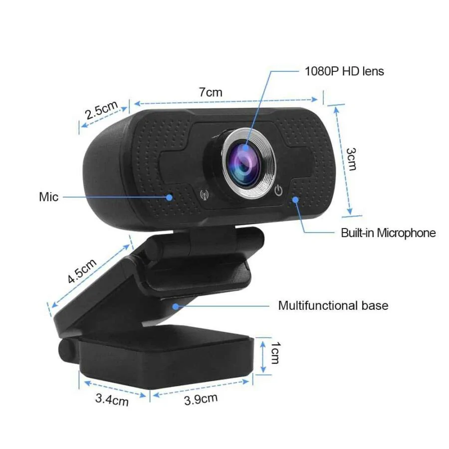 USB 1080P FullHD webkamera zajszűrős mikrofonnal