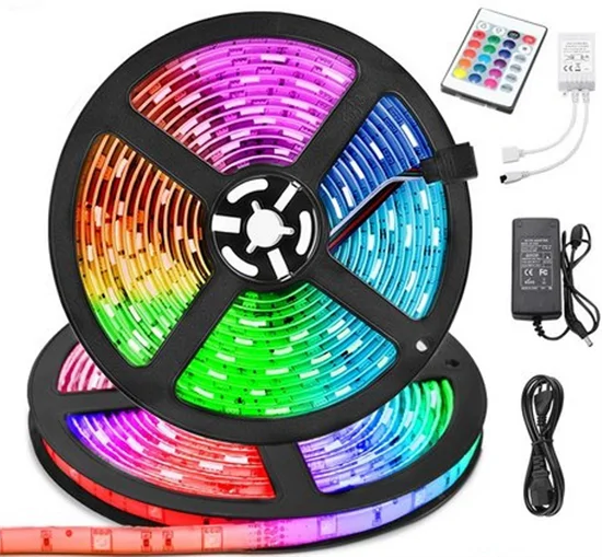 Színes távirányítós 5 méteres LED szalag szett