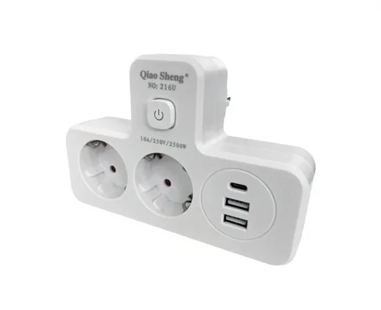 3in1 220V elosztó + USB töltő + éjjeli lámpa