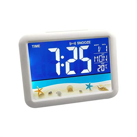 7002WJ színes LCD kijelzős LED óra fehér tengerpart