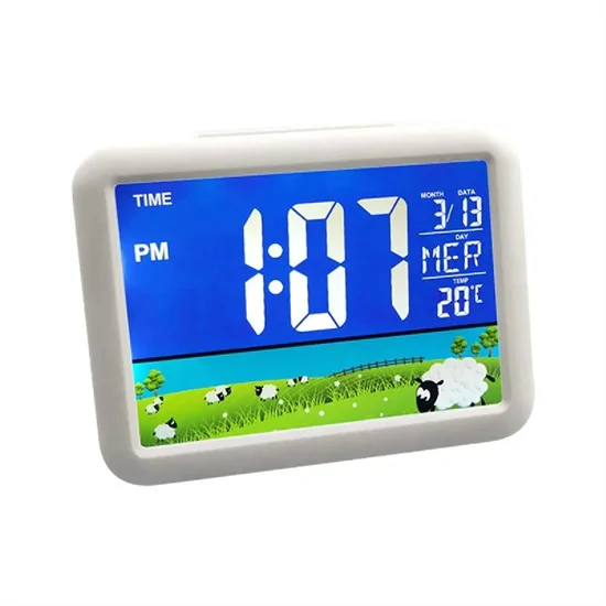 7002WJ színes LCD kijelzős LED óra fehér bárány