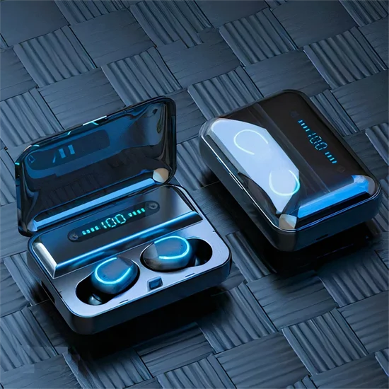 F9 TWS vezeték nélküli Bluetooth fülhallgató akkus töltődobozzal