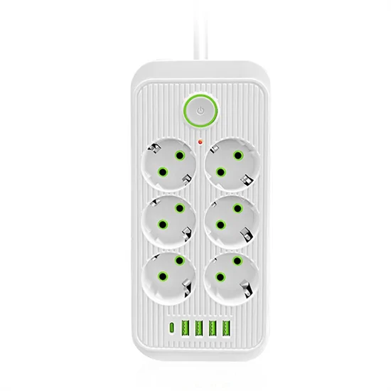 Tűzálló 6-os elosztó 5 USB porttal - F06U /2500W, 2 méter/