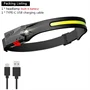 USB újratölthető XPE+COB fejlámpa